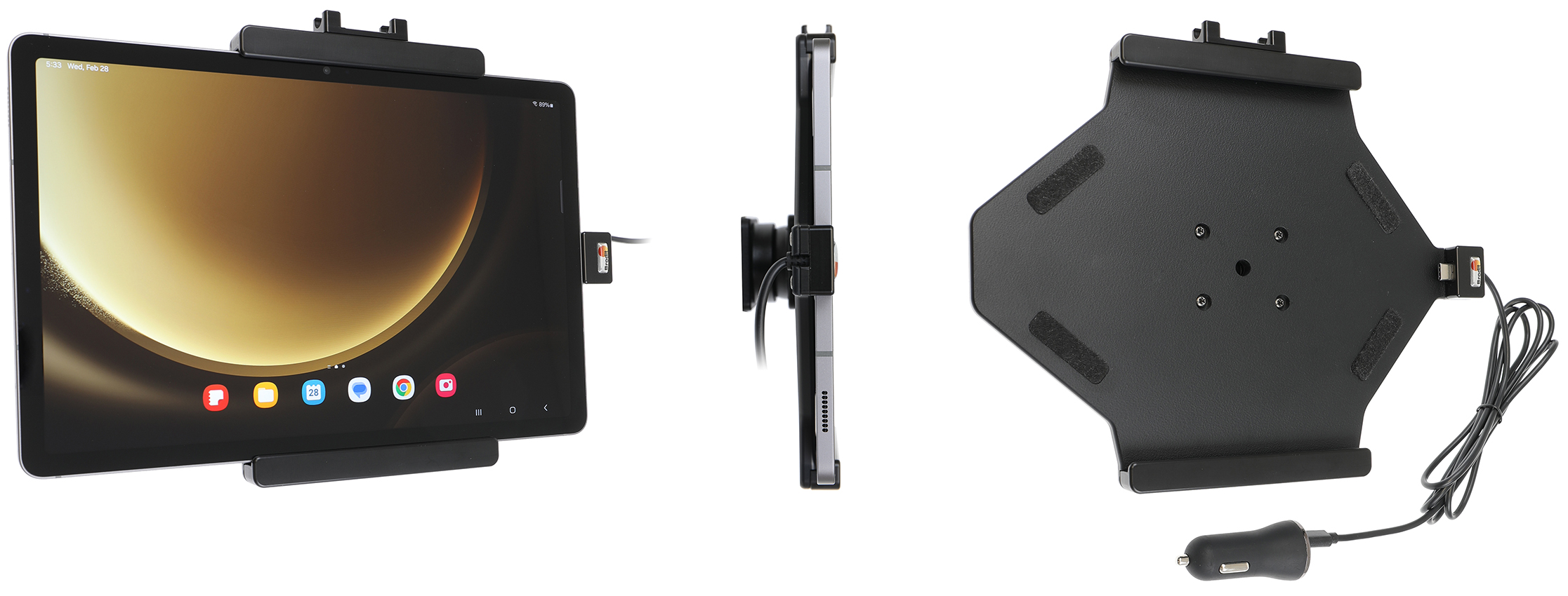 Brodit 721384 - Active holder with USB-cable and cig-plug adapter - Samsung Galaxy Tab S9 FE SM-X51x