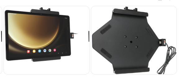 Brodit 721384 - Active holder with USB-cable and cig-plug adapter - Samsung Galaxy Tab S9 FE SM-X51x - Image 2