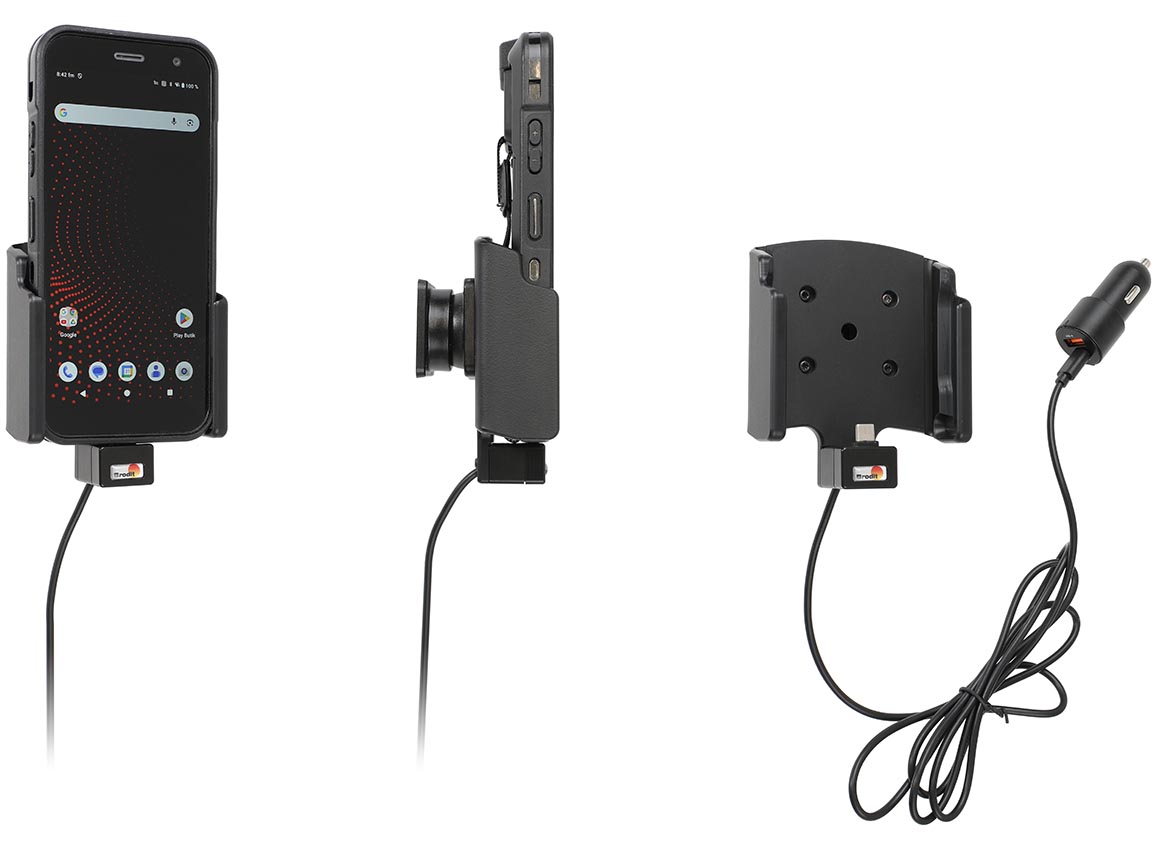 Brodit 721461, Device Holder with charging function - for computers - Honeywell CT32. With USB-C cable and cig-adapter with USB-A + USB-C ports - Image 2