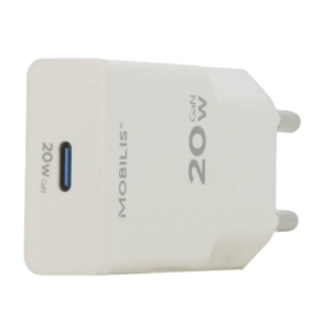 Mobilis Case 020025 - Energia Charger - 20W Ultra-Thin Wall Charger - 1 USB C - White SN-TC201QD1E20 - Soft bag