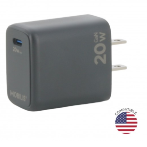 Mobilis Case 020031 - Energia Charger - US Wall Charger - 20W - 1 USB C - Soft bag