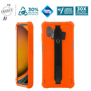 Mobilis Case 052066 - PROTECH - Case - Safety Orange + Handstrap for Galaxy XCover7 Pro