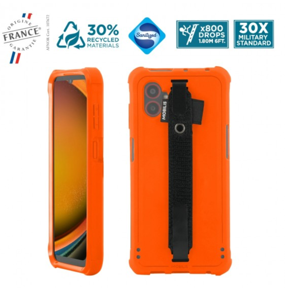 Mobilis Case 052066 - PROTECH - Case - Safety Orange + Handstrap for Galaxy XCover7 Pro - Image 2