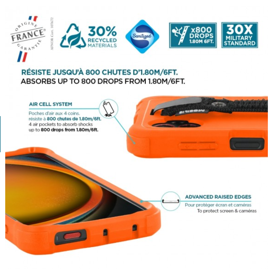 Mobilis Case 052066 - PROTECH - Case - Safety Orange + Handstrap for Galaxy XCover7 Pro - Image 4
