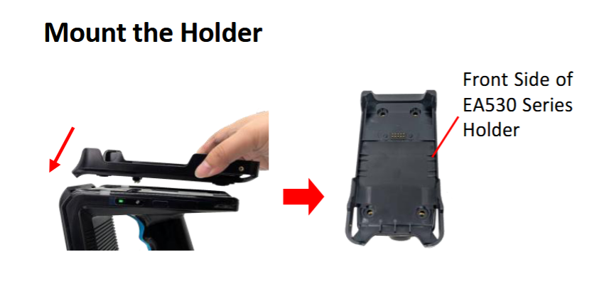 Unitech 3210-900048G - EA530 holder plate. Mounting accessory designed to attach the EA530 to the RP300 RFID reader
