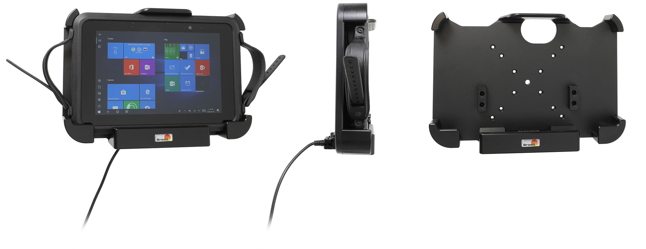 Brodit 216108 - Device holder with charging function - for computers - Pokini A8B, Zebra ET56 84, Zebra ET51 84 and others.