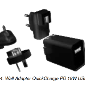 Nordic Id ACN00262 - Wall_Adapter_PD_QC18W_USB_typeA_C_Kit_US_UK_EU_AU