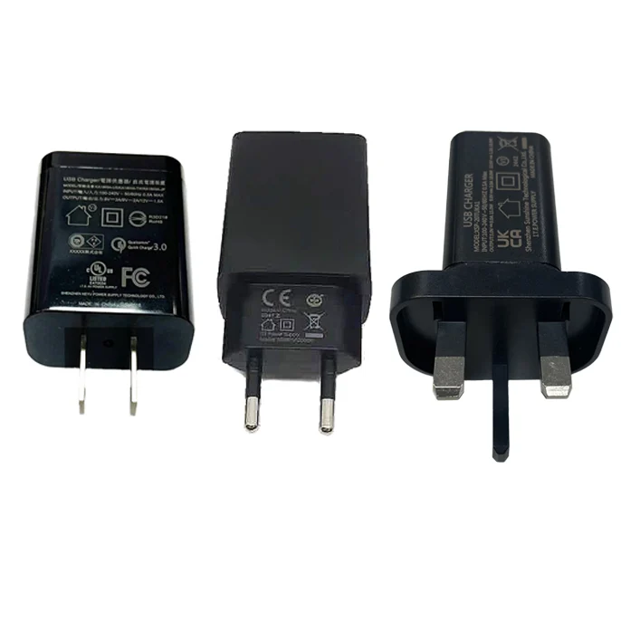 Unitech 1010-900065G - Quick Charge 3.0 (UK) & EU adapter for USB 3.0 type-C cable