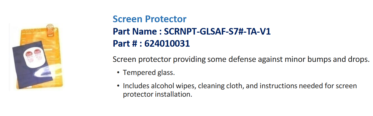 Bluebird 624010031 - SCRNPT-GLSAF-S7_-TA-V1_ Screen Protector_ Screen Protectorx Tempered glass.x