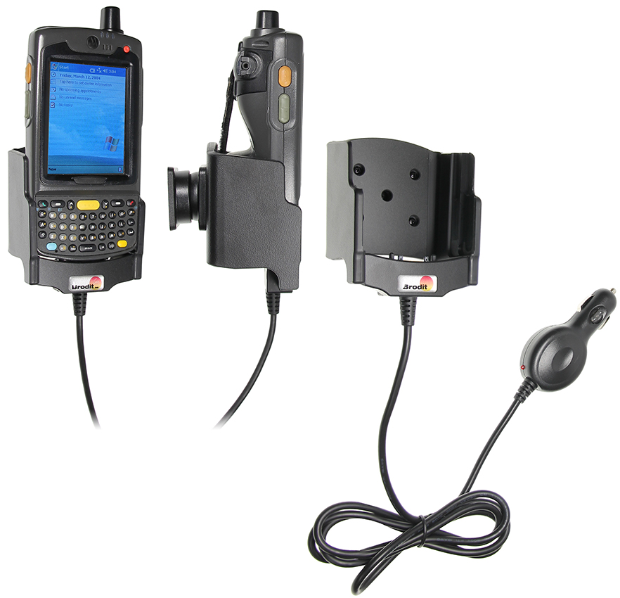 Brodit 560878 - Device holder with charging function - for rugged devices - Zebra MC75, Zebra MC70, Symbol MC75 and others With straight cable, 150 cm