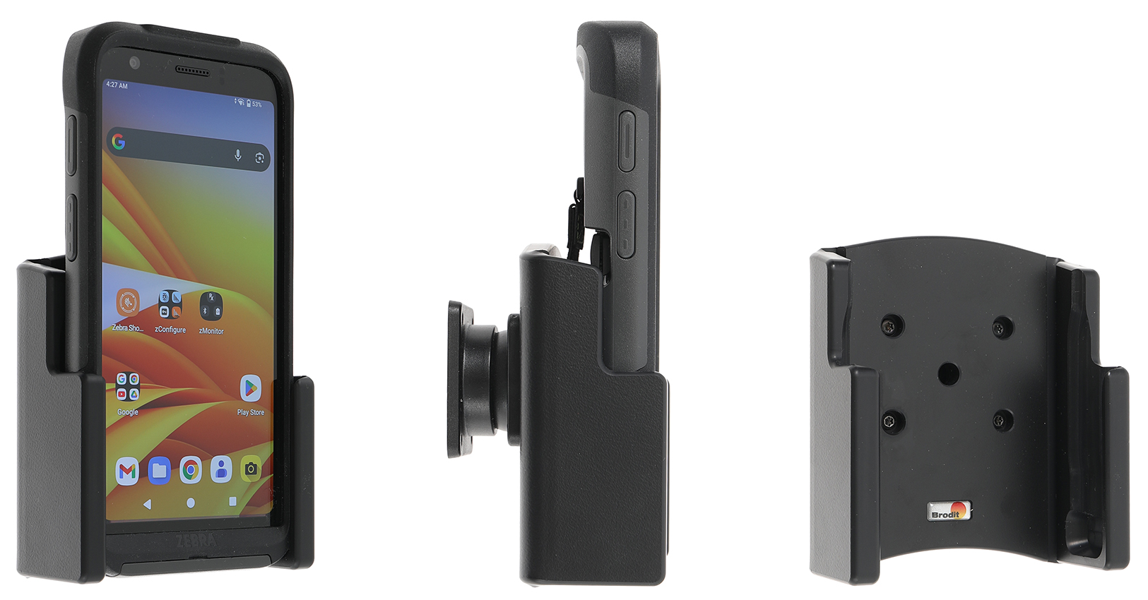 Brodit 711469 - Passive holder with tilt swivel - for Zebra TC501 with Zebra original Rugged Boot For device with Zebra original Rugged Boot