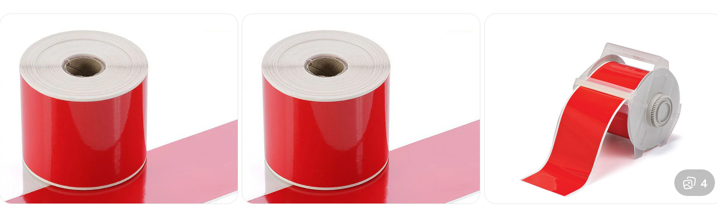 Brother LVP1V000100118FR - Continuous roll, vinyl, Red, 100mm x 30m, combined with the Brother Safety solution