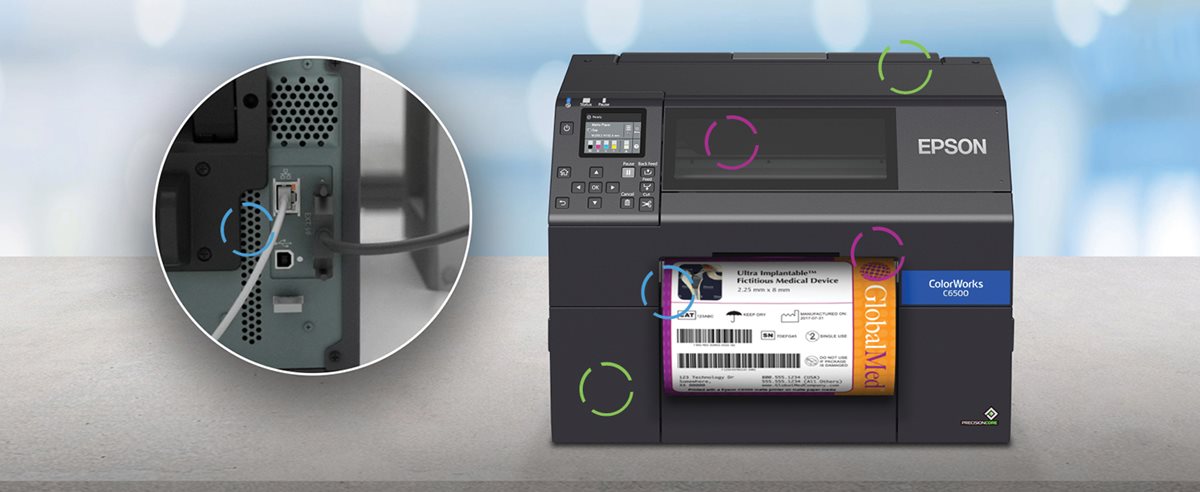 Epson ColorWorks CW-C6500Ae BK - C31CH77102BK, teollisuustason värietikettitulostin automaattileikkurilla - Image 5