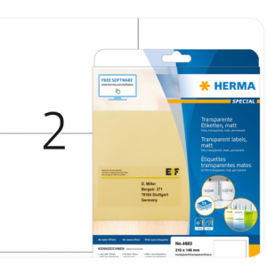 HERMA 006R04601 - HERMA label film extra strong 210X148 mat (80)