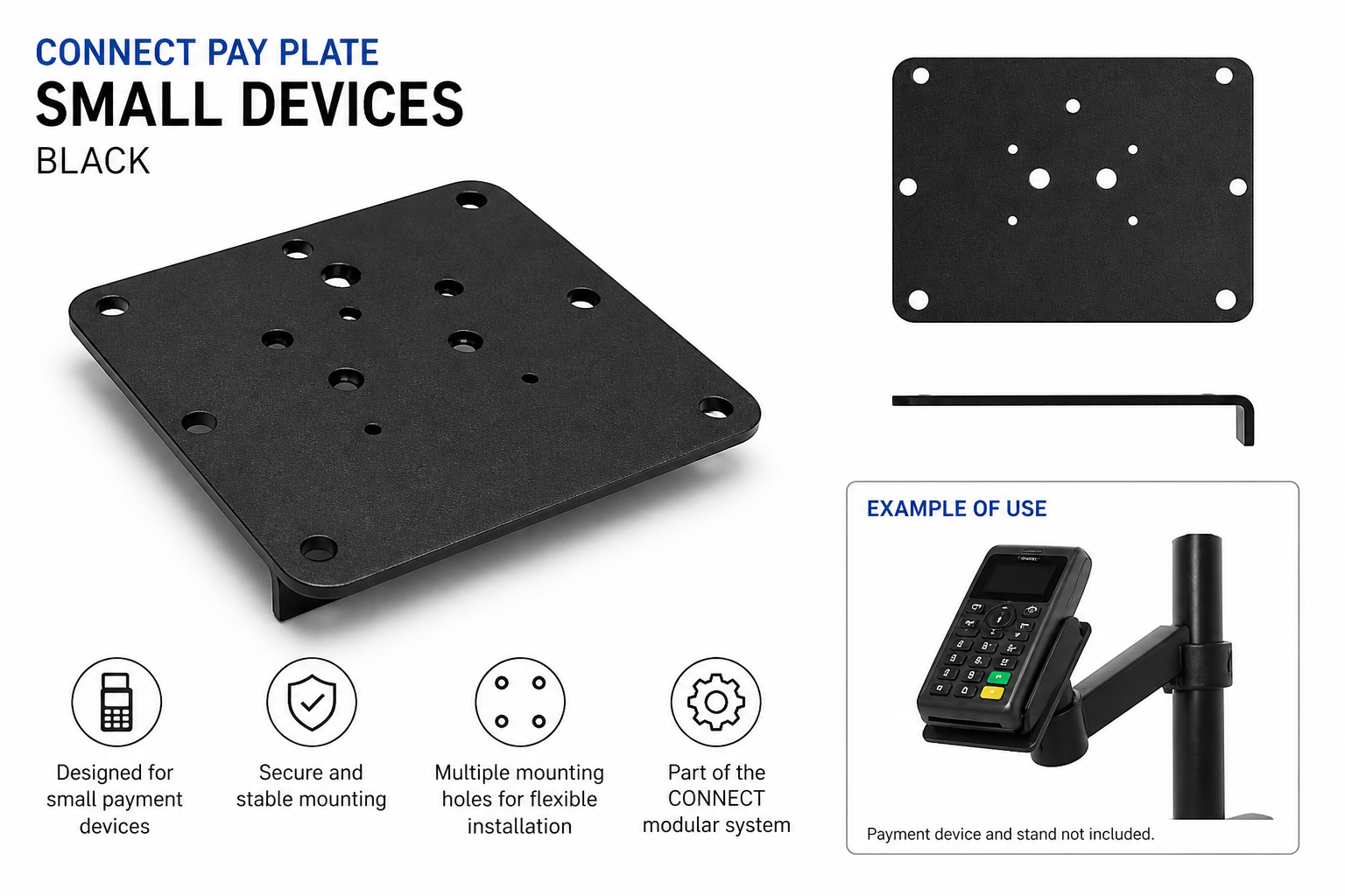 Custom 9C3PC010800010 - CONNECT PAY PLATE SMALL DEVICES BLACK Requires 9C1PC011100010