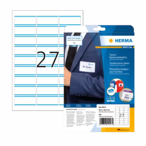 HERMA 4513 - 63,5 x 29,6 white/blue (540 name/textile label removable)