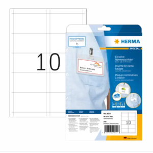 HERMA 9011 - 90x54 (250) nimikyltti-insertit, Inserts for name badges