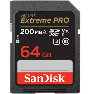 SANDISK SDSDXXU-064G-GSCIN - Extreme Pro SD UHS-I 64GB SD 200MB/s Read 90MB/s Write