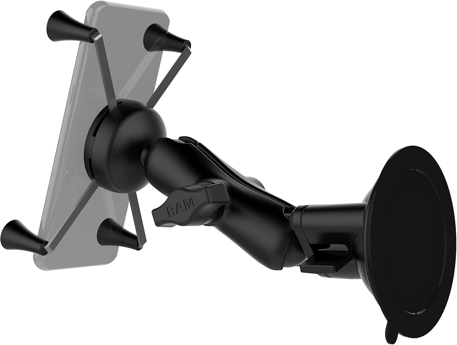 Zebra 3PTY-RAMB166UN10ZEU - RAM Spring-loaded X design securely holds TC devices, includes a tether, RAM Twist-Lock suction cup, adjustable arm, and durable marine-grade materials. - Image 2