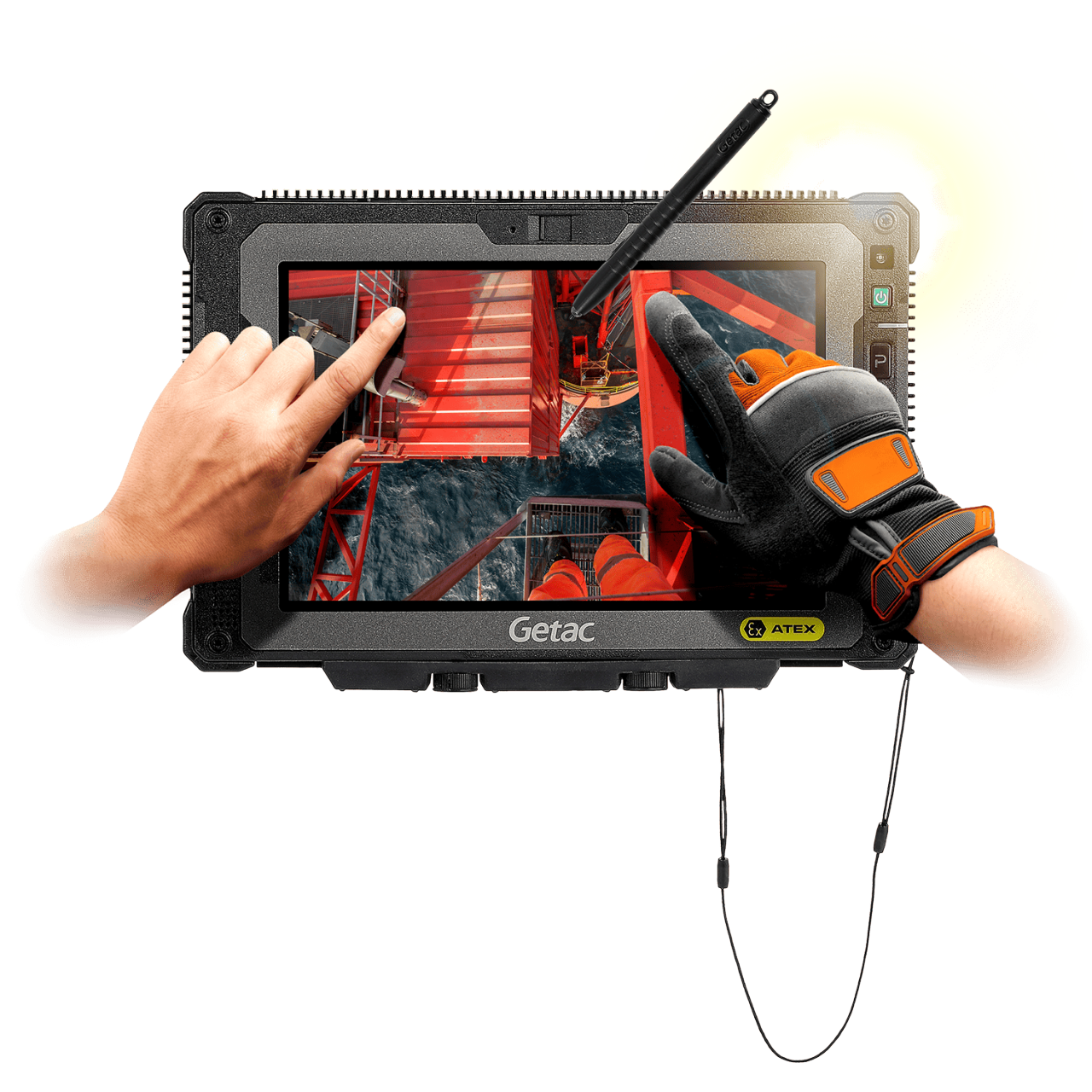 Getac Z8A7FHGB1DXC - ZX80 - Qualcomm QCS6490, 8" With Webcam, Android 13 + 12GB RAM + 256GB Storage, Barcode Reader, Sunlight Readable (WUXGA LCD + Touchscreen + Digitizer), USB-C AC Adapter + EU Power Cord, w/ Rear Camera + Internal Battery + Battery Bay Cover, WIFI + BT, NFC - Qualcomm QCS6490, 8" With Webcam, Android 13+12GB RAM+256GB Storage, Barcode Reader, SR( WUXGA LCD+TS+digitizer), USB-C AC Adapter+EU Power Cord, Rear Cam+Internal Battery+Battery Bay Cover, WIFI + BT, NFC - Image 2