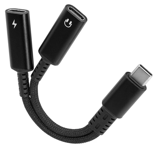 Brodit 216476 - Accessories - USB-C splitter for charging 60W PD and for 20 data/audio DAC . USB-C Splitter for Charging 60W PD and 2
