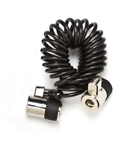 Ergonomic Solutions SPCS101 - ClickSafe Dual Lock Curly Cable, . Chrome -turvakaapeli käyttää kaksinkertaista lukitusratkaisua
