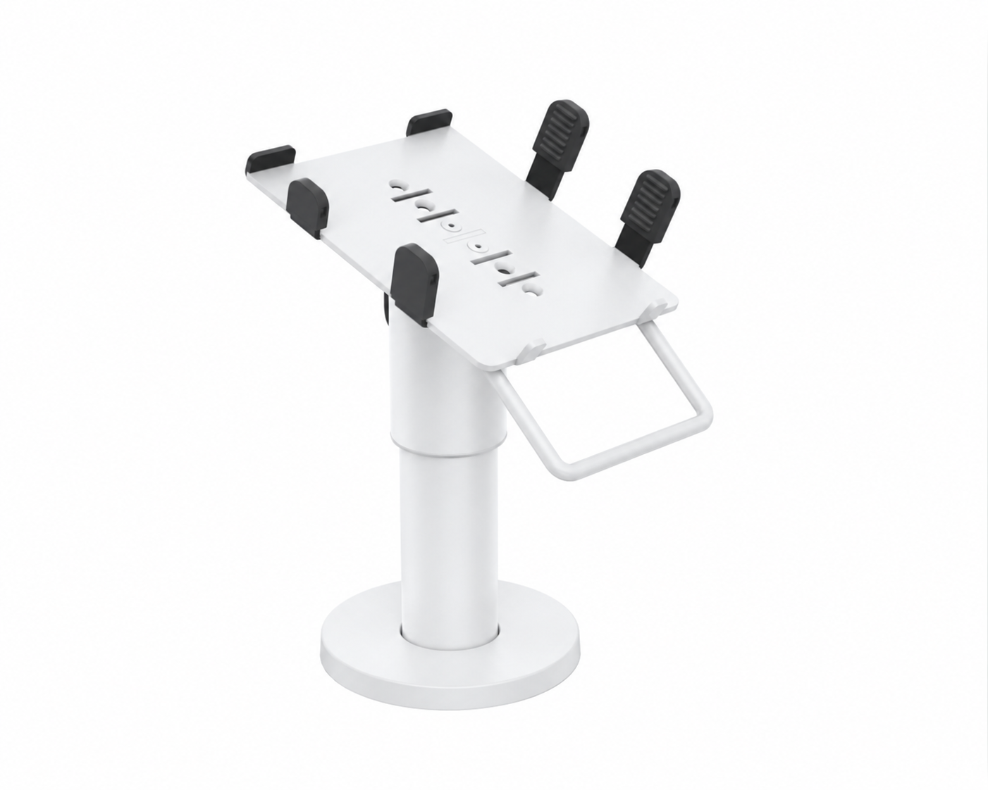 Ergonomic Solutions PAX031-D-32 – PAX Q30 DuraTilt SP1 120 mm -pöytäteline kahvalla, valkoinen, värimuokattu havainnekuva