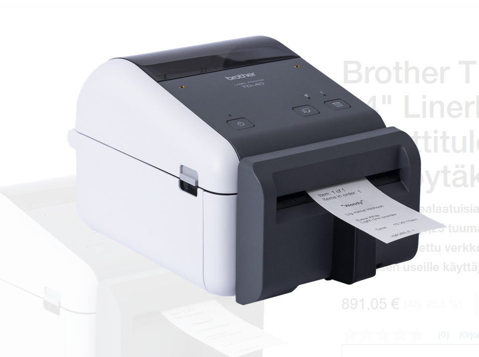 BROTHER TD-4425DNFC - 4inch DT desktop Linerless label printer USB-C/LAN+Linerless Cutter 203dpi