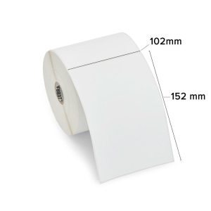 Zebra ZIPRT3014648 - 102X152MM, LABEL, PAPER, THERMAL TRANSFER, Z-SELECT 2000T , COATED, PERMANENT ADHESIVE, 76MM CORE, RFID, 1004/ROLL, 1/BOX