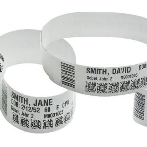 Brother LWPAI177IWF025 - 25 x 177 mm, TD2 Thermal Soft Wristband for Children, Permanent Adhesive, Pre-cut with Black/White Marking 1 box= 25 rolls