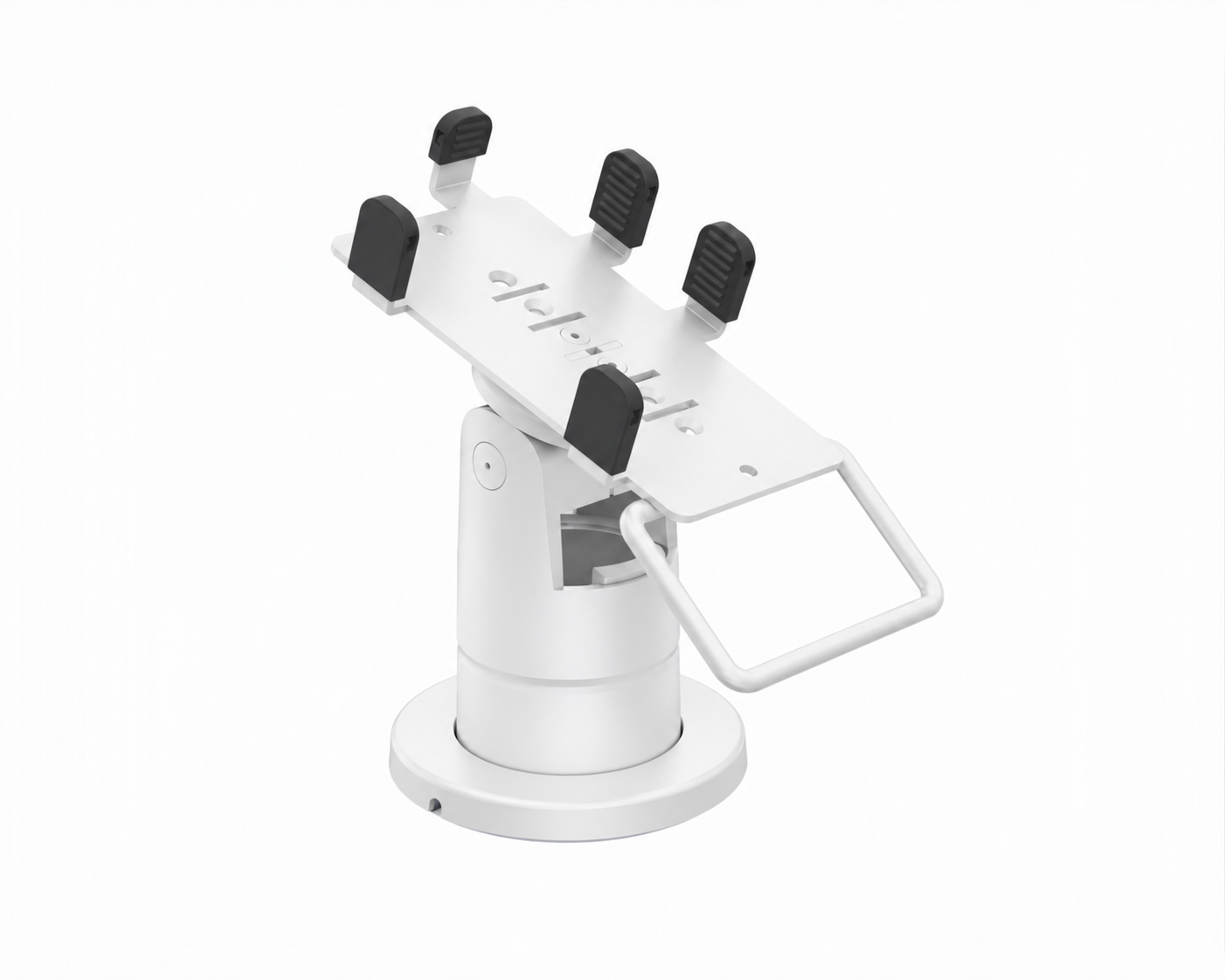 Ergonomic Solutions PAX025-S-62 – PAX Q25 SpacePole Stack -pöytäteline kahvalla, valkoinen, värimuokattu havainnekuva
