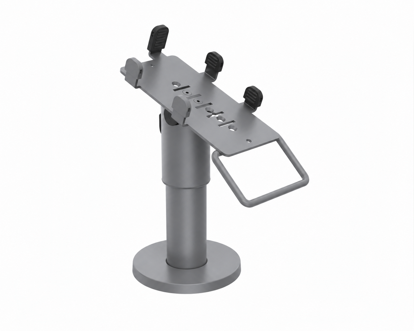 Ergonomic Solutions PAX035-D-05 – PAX A35 DuraTilt SP1 120 mm -pöytäteline kahvalla, harmaa, värimuokattu havainnekuva