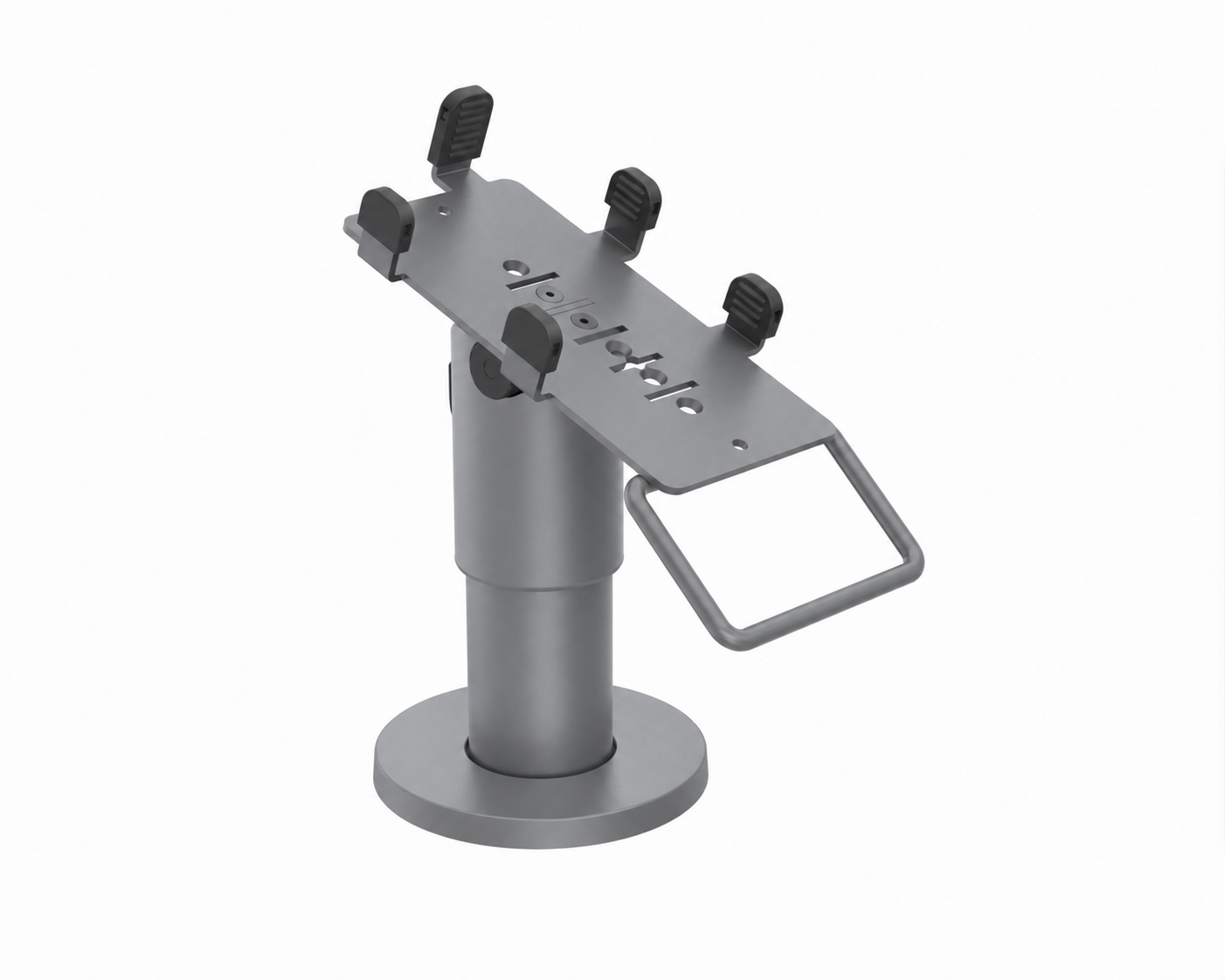 Ergonomic Solutions PAX035-D-MH-05 – PAX A35 DuraTilt SP2 100 mm -pöytäteline kahvalla, harmaa, värimuokattu havainnekuva