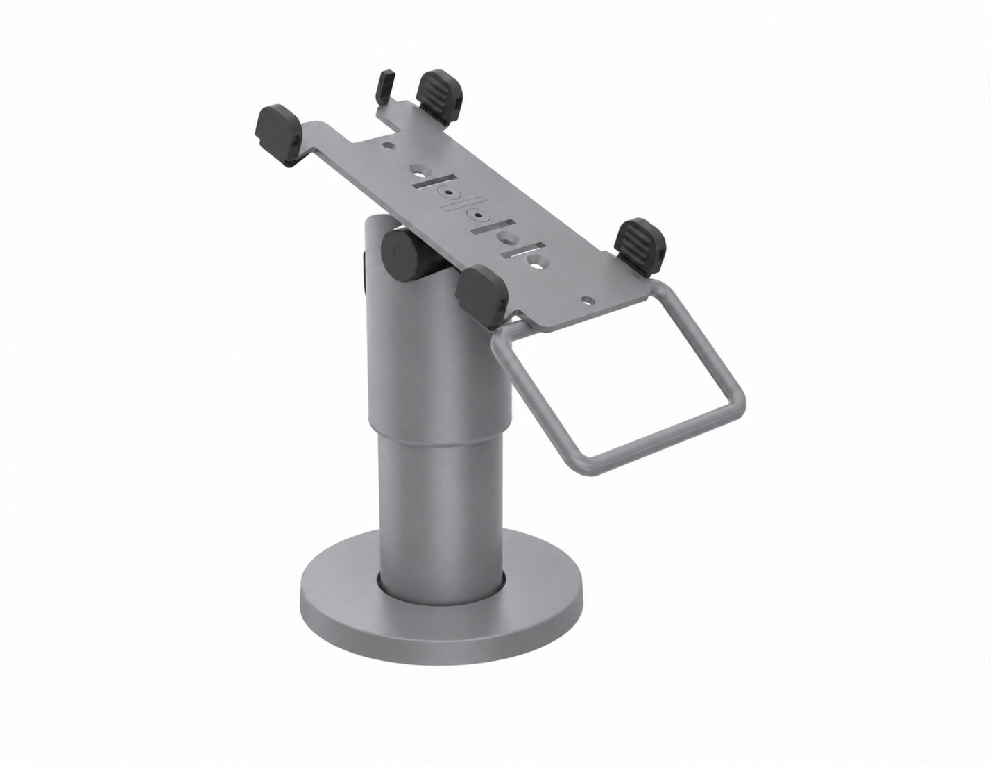 Ergonomic Solutions PAX050-D-MH-05 – PAX A50 DuraTilt SP2 100 mm -pöytäteline kahvalla, harmaa, värimuokattu havainnekuva