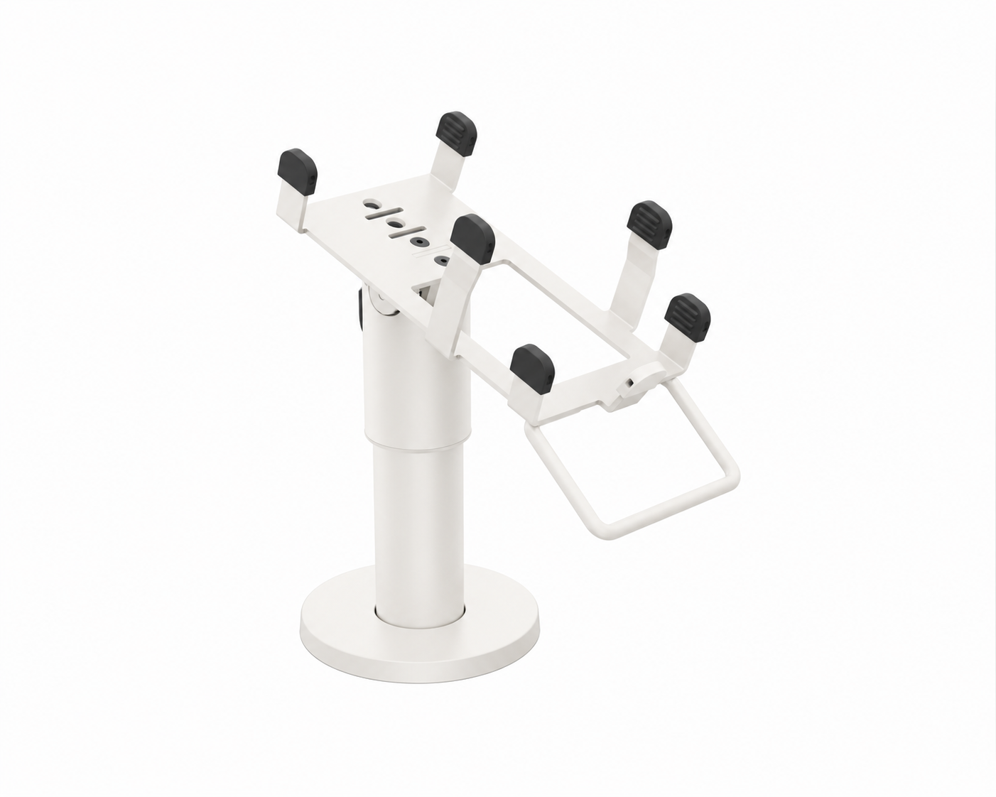 Ergonomic Solutions PAX922-D-32 – PAX A920 DuraTilt SP1 120 mm -pöytäteline kahvalla, valkoinen, värimuokattu havainnekuva