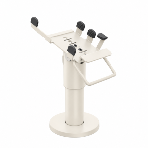 PAX923-D-32 valkoinen PAX A920 Pro DuraTilt SP1 120 mm kahvalla – valmistajan kuvasta värimuokattu havainnekuva