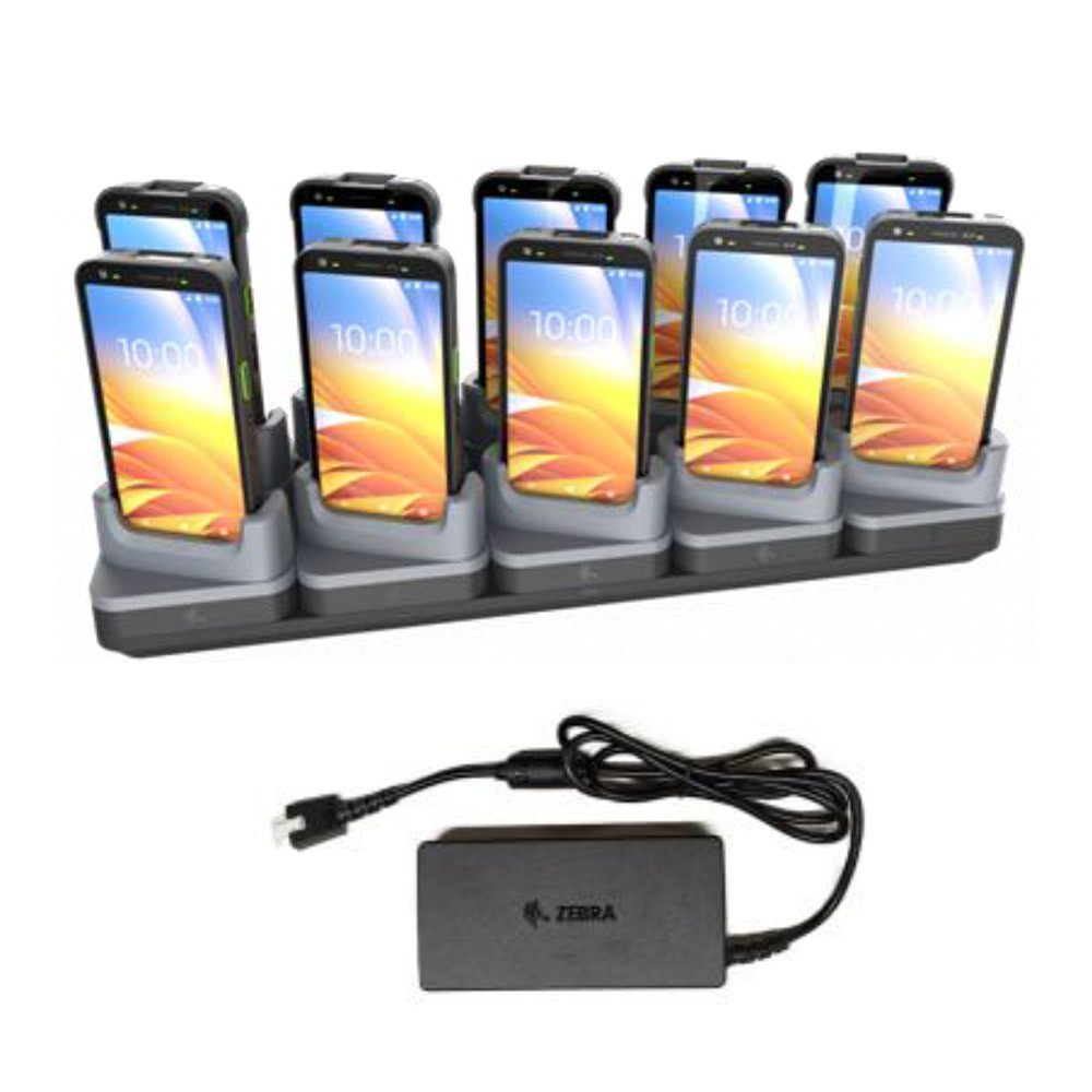 Zebra CRD-TCVTB-10D-1 - KIT: Charge-Only ShareCradle to charge up to ten (10pc) TC201 devices WITH a rugged boot. Includes power supply PWR-BGA12V150W1WW