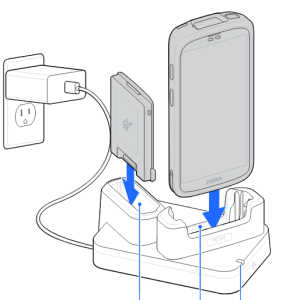 Zebra CRD-TCVTB-1D1B - Charge-Only ShareCradle to charge one TC201 device WITH a rugged boot and one spare battery