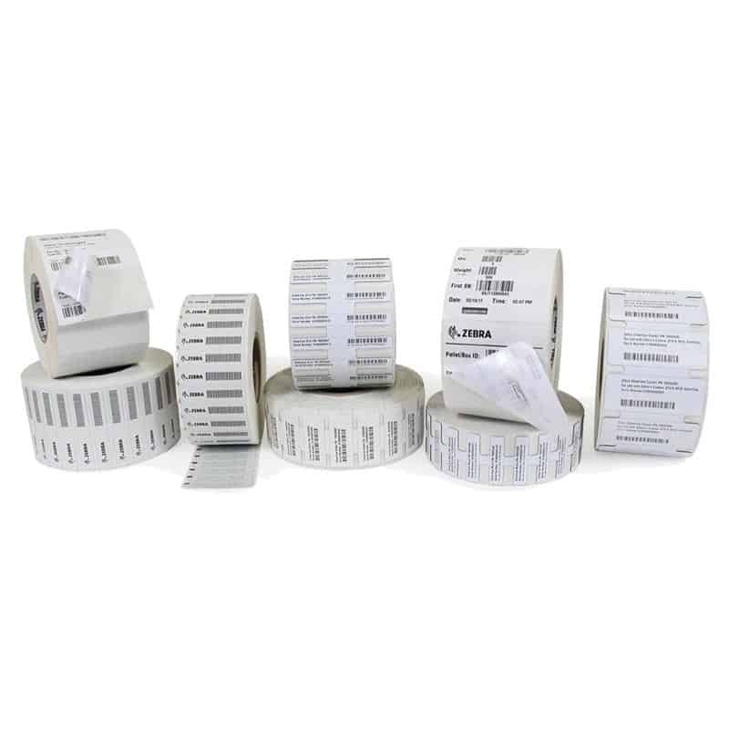 Zebra ZIPRD3019421-1, 76X25MM, TT, Z-SELECT 2000T, RFID LABEL, PAPER, COATED, PERMANENT ADHESIVE, 76MM CORE, 1000/ROLL, 4/BOX