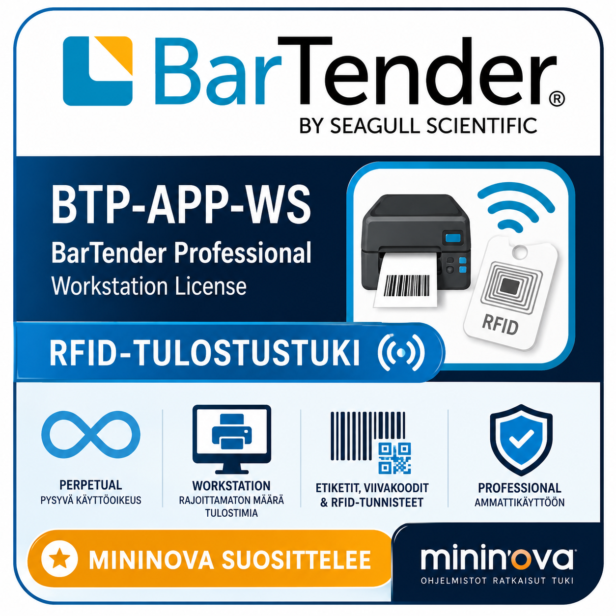 Seagull Scientific BTP-APP-WS – BarTender Professional, Workstation License, perpetual-lisenssi