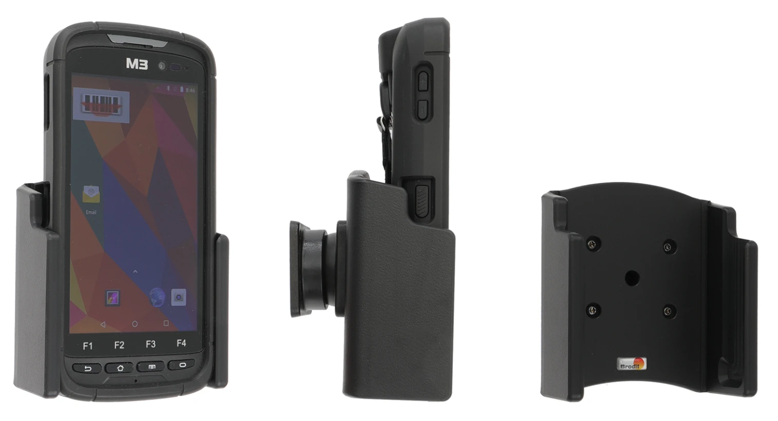 Brodit 711215 – passiivinen teline M3 Mobile SL10 -päätteelle Rugged Bootin kanssa