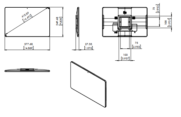 Keonn ADFT16TMBUS200 – AdvanFitting-200 RFID -sovitushuonejärjestelmä, Primary Unit, 16" kosketusnäyttö, 2D-viivakoodinlukija, overhead-antenni, FCC - Image 2