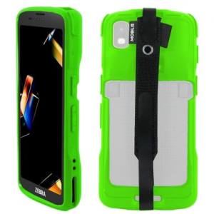 Mobilis 52074 – PROTECH HI-VIS Green -suojakotelo + käsihihna Zebra TC101 / TC201, Pantone 802C