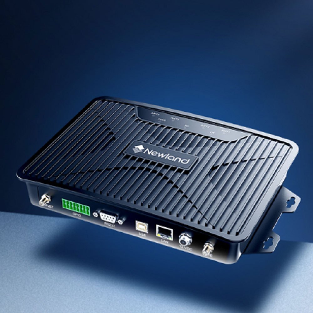 Newland NLS-URF520-00 – URF520 Solea kiinteä UHF RFID -lukija, 865–868 MHz EU, 4 antenniporttia, Ethernet, PoE/PoE+, RS232, RS485, USB-B