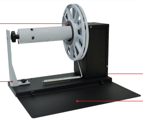 DPR LLC ASD1214-S0 – All-in-one etikettien takaisinkelaaja, 127 mm, Ø 250 mm, 225 rpm, 3″ hylsytuki