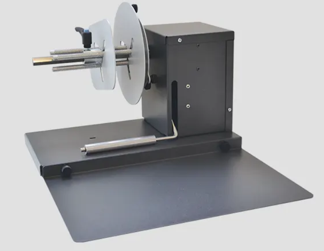 DPR SRA etikettirullien takaisinkelaaja, 120 mm / Ø 170 mm, säädettävä 40–76 mm hylsynpidin
