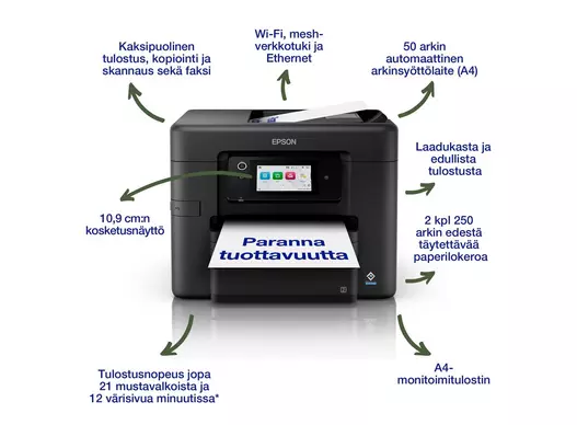 Epson C11CM03402 - WorkForce Pro WF-4930DTWF A4 värimonitoimitulostin, duplex, Wi-Fi, Ethernet, 2 × 250 arkkia - Image 2