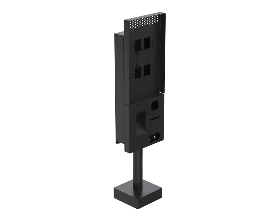 Ergonomic Solutions QSRK27MTS002-02 - Single sided Microtouch QSR kiosk w/ scanner Low profile