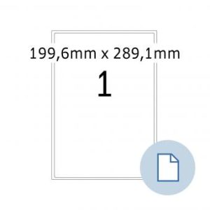 TopStick 8772 A4-tarrat 199,6 × 289,1 mm – koko arkin tarra