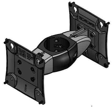Havis 367-4008-12-A - TechTower Back-to-Back -kaksoisnäyttökiinnike, Fixed Pole Clamp, Custom